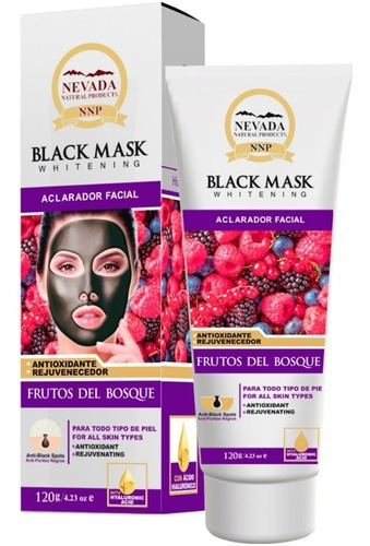 Mascarilla facial para piel para todo tipo de piel Nevada Natural Products Cuidado Facial Mascarilla Negra Frutos del Bosque