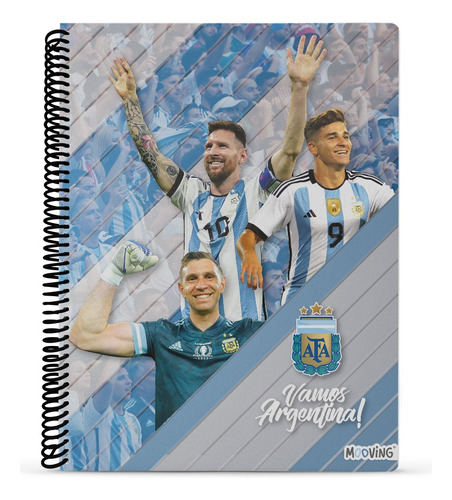 Cuaderno Mooving Univ Argentina Messi Afa Espiral Ray 84hs