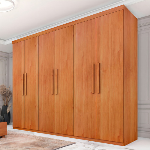 Guarda-roupa Casal Suécia 6 Portas 4 Gavetas Cinamomo - Cor Marrom