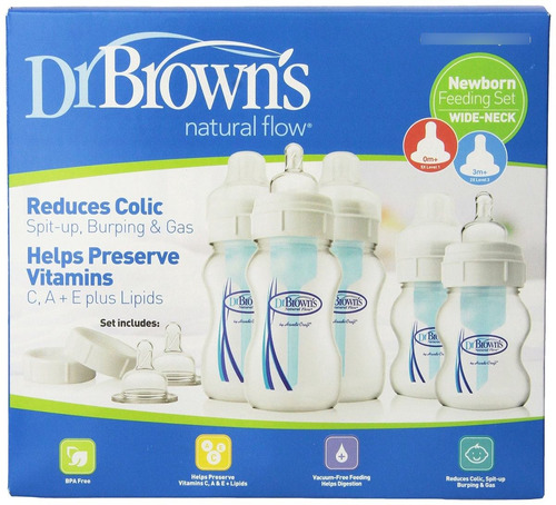 Set De Teteros Dr Browns Cuello Ancho - 10 Piezas