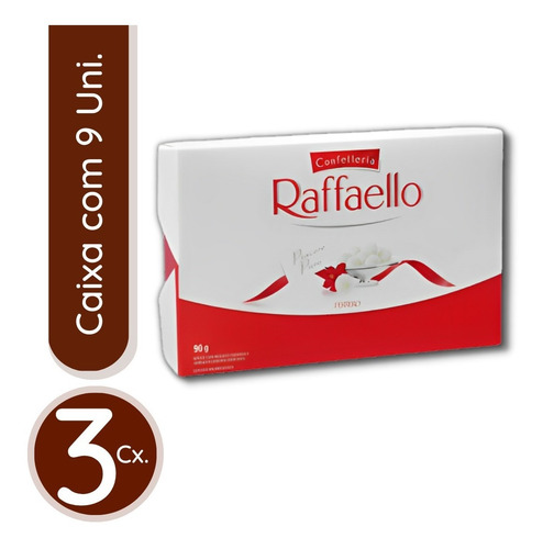 Bombom Raffaello - 3 Caixas Com 9 Bombons Cada