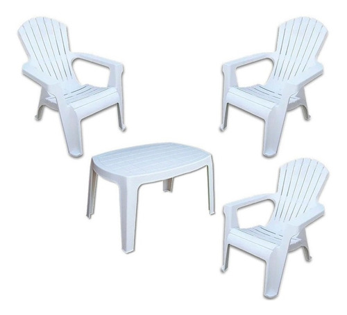 3 Sillon Mascardi Gran California Blanca Mesa Ratona Set 