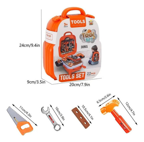 Juego De Herramientas For Niños, Con Mochila Portátil