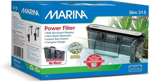 Marina Slim S15 15gal / 57lts Filtro Tipo Cascada Delgado