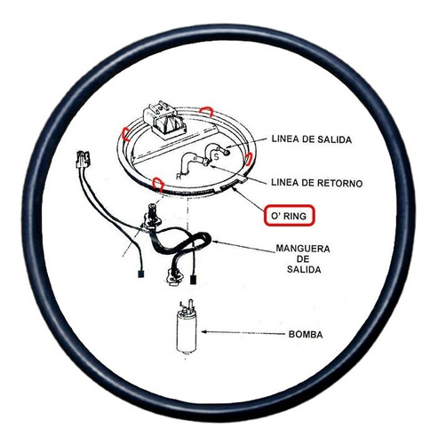 Goma Oring Tapa Bomba De Gasolina Chevrolet Aveo Lt Ls 1.6