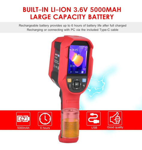 Cámara Termográfica Tft Con Pantalla Nocturna Lcd Uni-t Imag