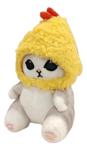 Peluche Gato Disfraz De Tiburón Colgante Tierno Kawaii 13cm