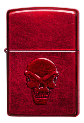 Imagen 2 de 10 de Encendedor Zippo Lighter Red Doom Rojo Calavera