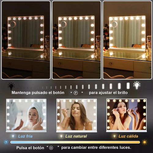 Espejo De Maquillaje Dewinner Estilo Hollywood 15 Led Focos