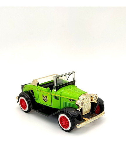 Carrinho Ferro Miniatura Classico Antigo Carros Brinquedo Cor Verde Aberto