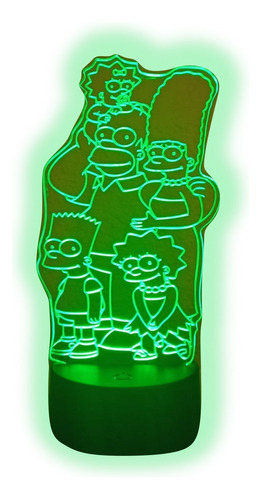 Lampara 3d Ilusion Familia Los Simpson Cartoon S/c
