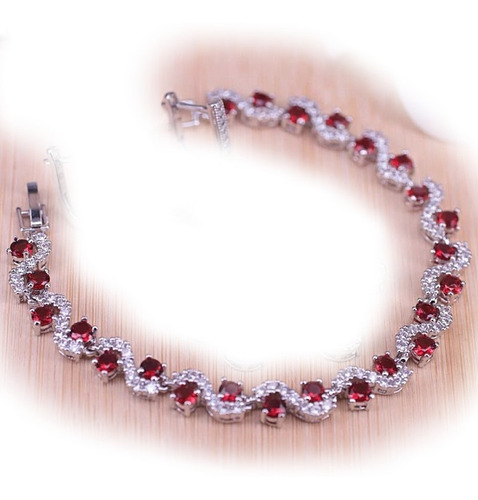 Pulsera Brazalete De Cristal Swarovski Plata Amor Corazón