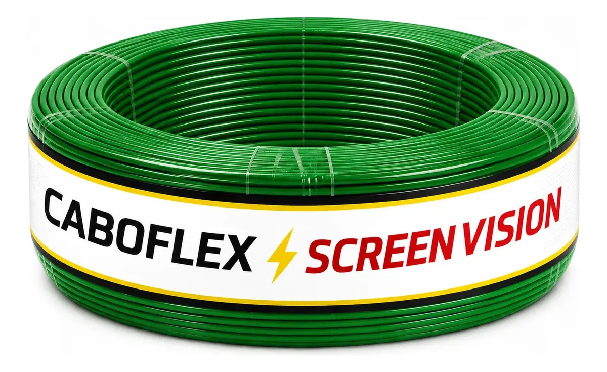 Fio 10mm Cabo Flexível Rolo Com 50 metros Elétrico 750v Cor Verde Marca Screen Vision