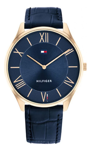 Reloj Tommy Hilfiger Becker 1710517 Quartz Hombre Color de la correa Dorado Color del bisel Azul