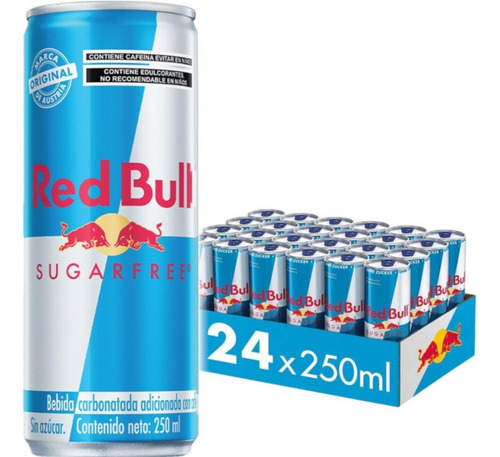 Pack De 24 Energizante Red Bull Sugar Free 250 Ml