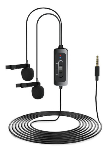 Micrófono Lcm5d Dual Lavalier Ckmova Color Negro