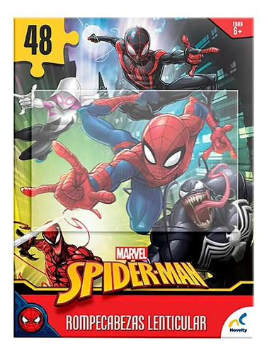 Rompecabeza Lenticular 3d Spiderman Marvel Puzzle Niños 48pz