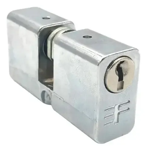 Cilindro Miolo Fechadura Pado 735 3F Cromado Cinza 2 Chaves