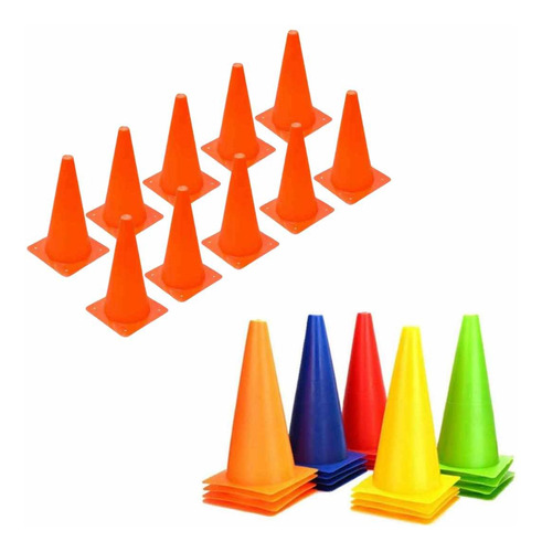 Set De 10 Conos De Entrenamiento 18cm Multicolor/trafico 