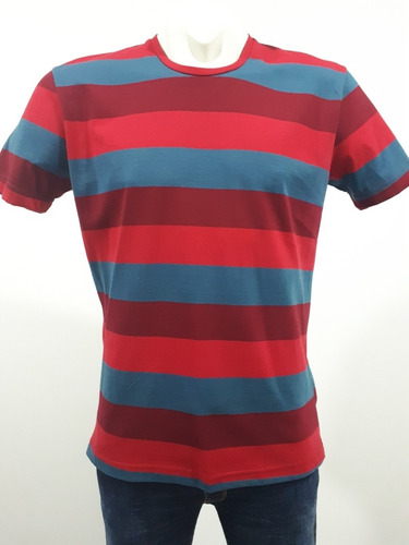 Playera Marca Autentic Lyon 311270 501 Ladrillo Y Azul