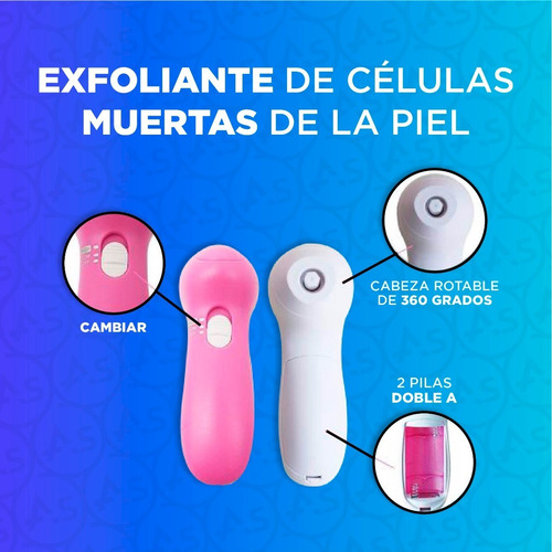 Imagen 3 de 10 de Cepillo Facial Limpiador Eléctrico Masajeador Rostro 5 En 1