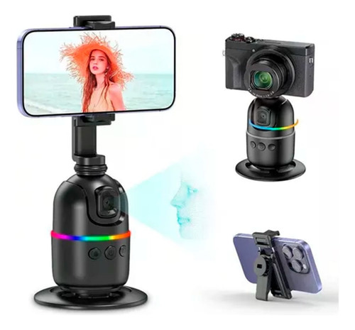 Gimbal Suporte Celular 360 Reconhecimento Facial Cor Preto Peining 360 Rotation