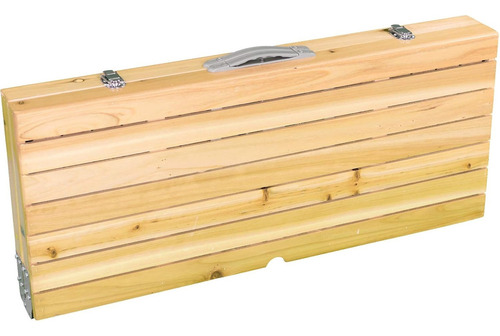 Mesa Con Bancos Plegables Simil Madera