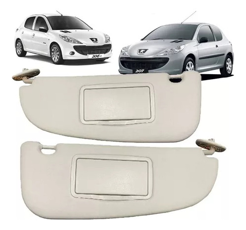 Visera Peugeot 206 2009 2015 Izquierda + Derecha 2mplastic