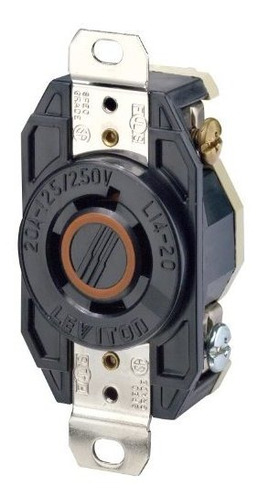 Leviton 2410, 20 Amperios, 125/250 Voltios, Montaje Empotrad