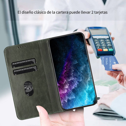 Funda De Piel Estampada Para Motorola G34/e14 4g, G04s, 4g, Bloqueo De Tarjetas, Ranuras Para Tarjetas
