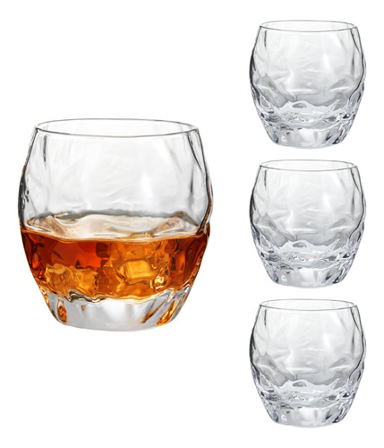 Sinjade Juego De 4 Vasos De Whisky De Cristal, Vasos Escoces
