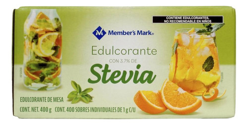 400 Sobres 1 Gr C/u Edulcorante Stevia Member's Mark Parve