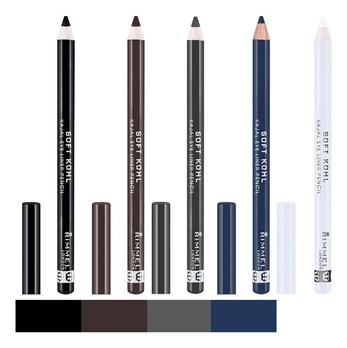 Delineador Soft Kohl De Rimmel, Negro Intenso, Negro Azabach