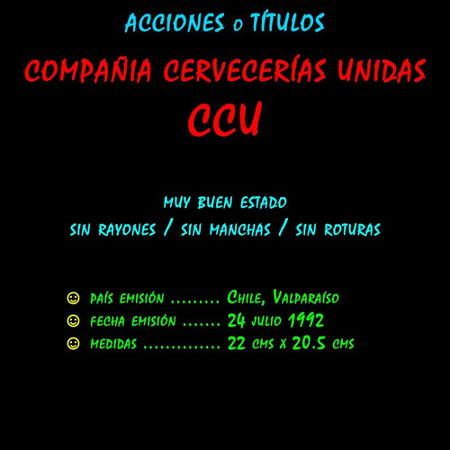 Imagen 2 de 3 de ¬¬ Acción Acciones Títulos / Ccu Zp