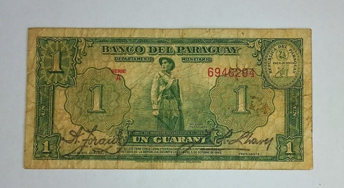 Billete Paraguay 1 Guarani 1952 Vf