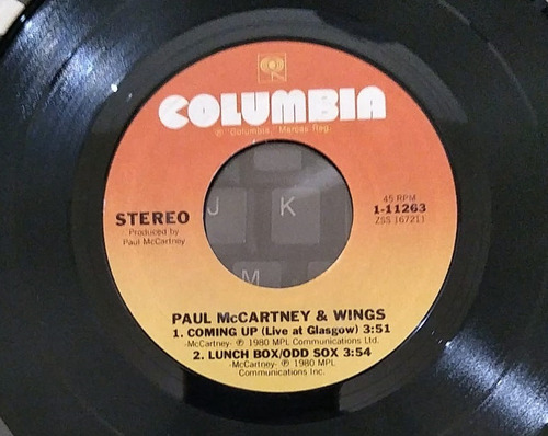 Compacto Paul Mccartney Coming Up / Coming Up (live ) (Usado)