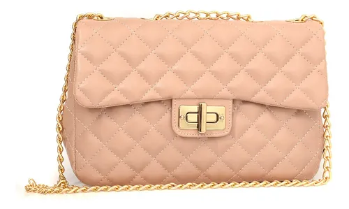 Bolsa Feminina Corrente Transversal Ombro Matelassê Lateral