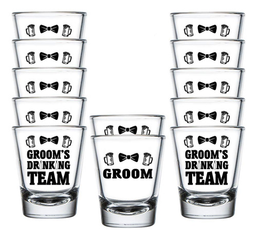 Shop4ever Groom And Groom's Drinking Team Vaso Cristal Para