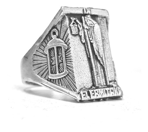 Anillo Carta Tarot El Ermitaño En Plata 2 X 1,5 Cm Art 1473