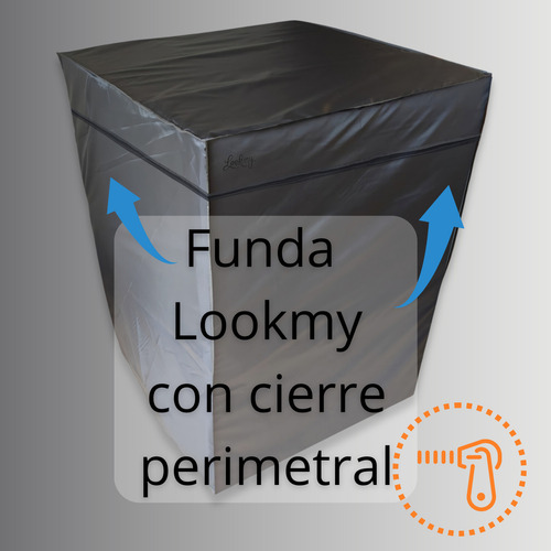 Funda Para Lavarropas Carga Superior 60x60 Cm Negra | Protector Lavarropas Tela Impermeable Lookmy | Cobertor Lavarropas Superior Con Ajuste |