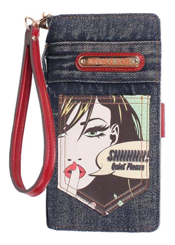 Billetera Dama Nicole Lee Denim Collection Js6814 Xoxo