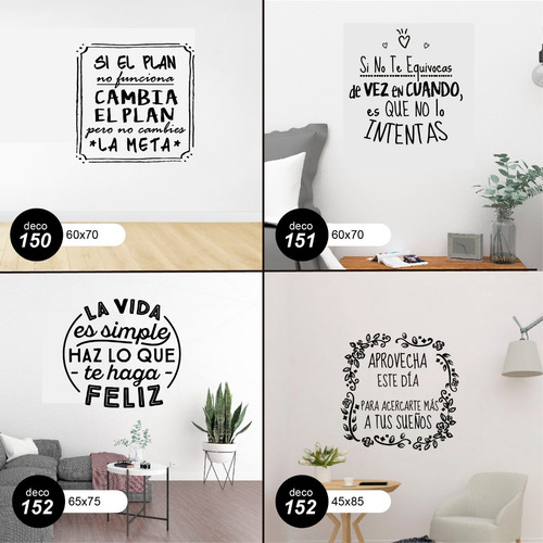 Imagen 2 de 10 de Vinilos Decorativos De Pared - Frases Inspiradoras