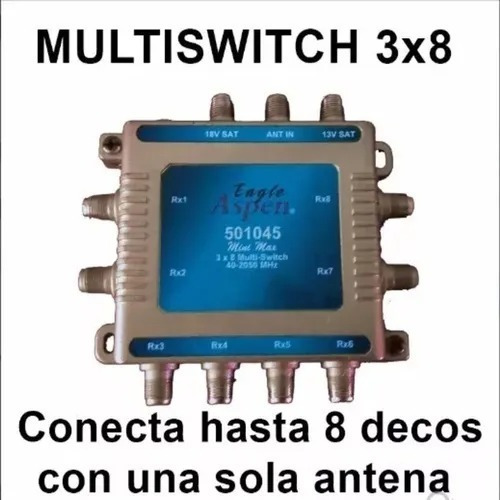Imagen 1 de 4 de Multi Switch 8x1 40-2050 Mhz Eagle Aspen Dtv 8x1 Tdt