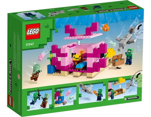 Lego Minecraft Casa Ajolote Panda Llama Nether Champiñon Set