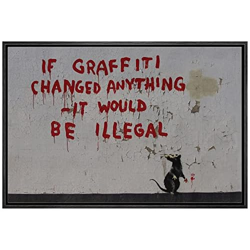 Impresión Lienzo Enmarcada De Arte Callejero De Banksy...