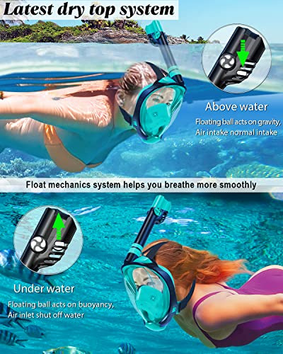 Wstoo Snorkel Mask With Latest Dry Top Breathing System,fold