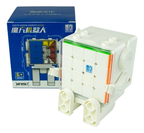 Cubo Mágico Moyu 4x4x4 Magnético + Porta Cubos De Robot Color De La Estructura Stickerless