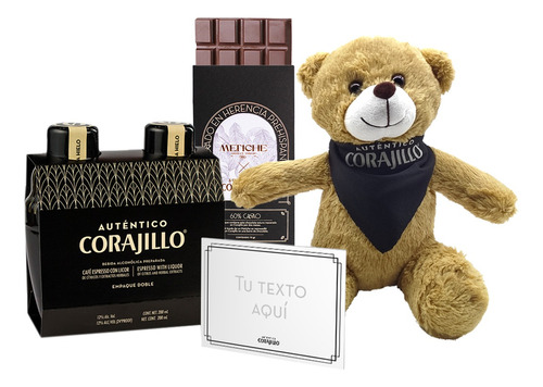 Auténtico Corajillo Duo + Oso + Chocolate Metiche + Tarjeta