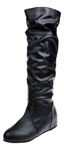 comprar Botas Largas De Invierno Para Mujer, Tacones Planos, Punta R