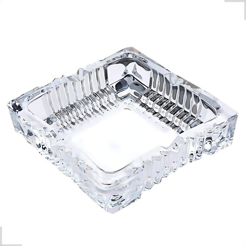 Cinzeiro De Vidro 10 Cm Quadrado Para Mesa Cristal Charutos